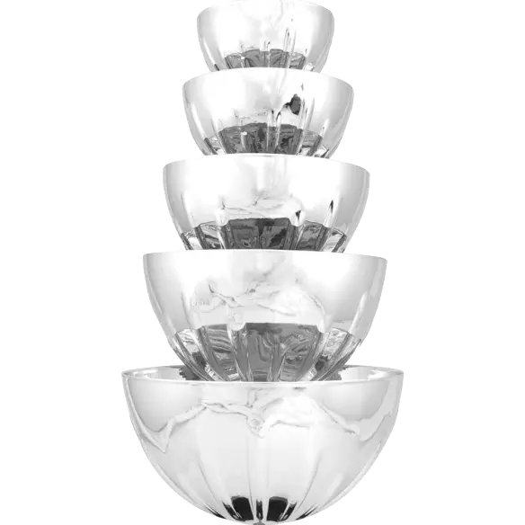 Silver trophy bowl components in a range of sizes