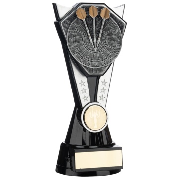 Two Tone Stand Dart Board  and Darts   Silver  and Black  4 sizes