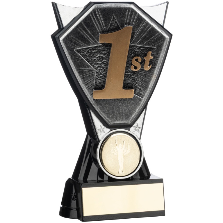 Two Tone Stand 1st Place Silver  and Black  4 sizes