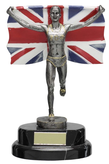 Female Running Series Resin Figure with Union Flag