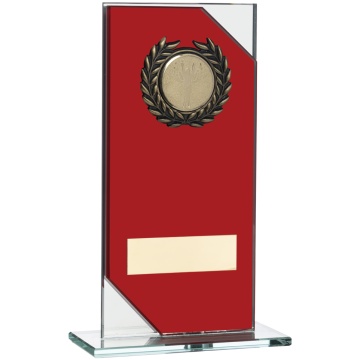Glass Plaque in Red and Clear 3 Sizes