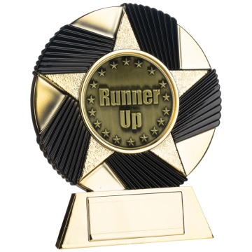 Two Tone Stand  Winner Runner Up Placing   Gold and Black 1 size