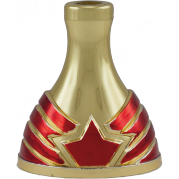 Bright Gold Bell Stem/Riser with Red Trim in 4 sizes