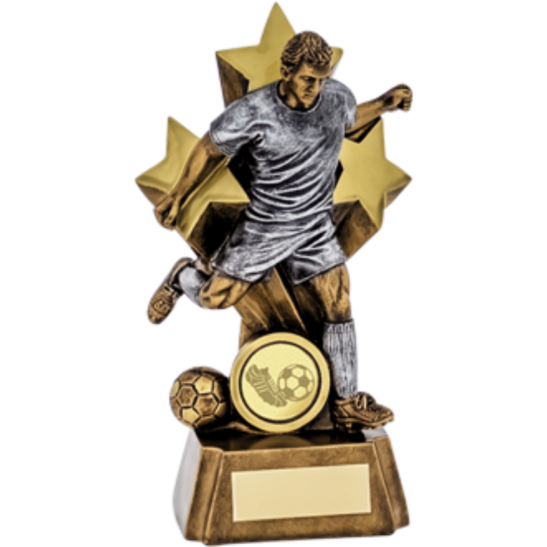 Football Figurine in Antique Gold and Silver in 4 sizes for 1" centre