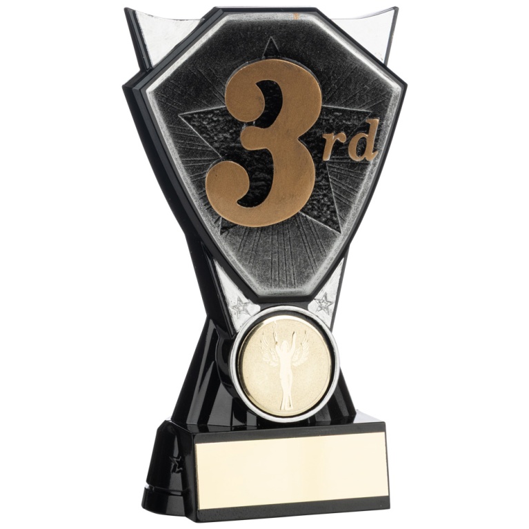 Two Tone Stand 3rd  Place Silver  and Black  4 sizes