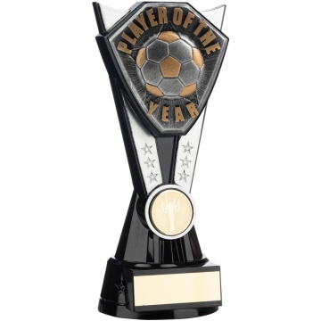 Two Tone  Stand Ant.Silver and Black Football Player of the Year 4 sizes