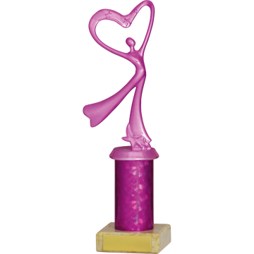 Abstract Dance Award with Bright Silver Top with Purple Trim and Column on Marble Base in 4 sizes