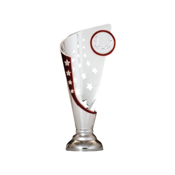 Bright Silver Cup/Riser with Red Trim and 1" Centre 1 sizes