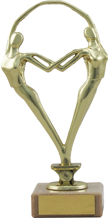 Artistic Dance Couple in Bright Gold