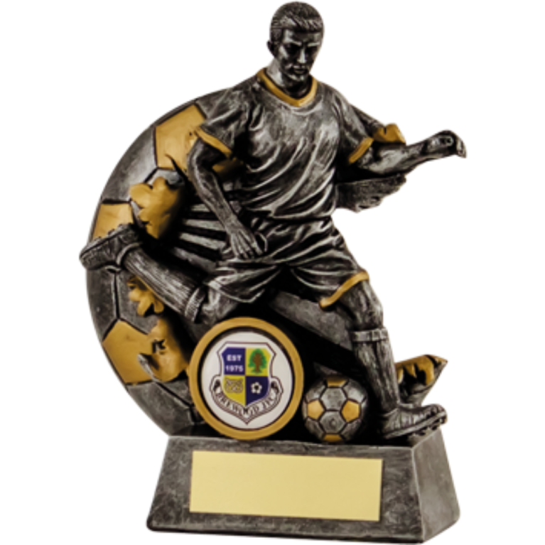 Football Figurine in Antique Gold and Silver in 5 Sizes for 1" centre