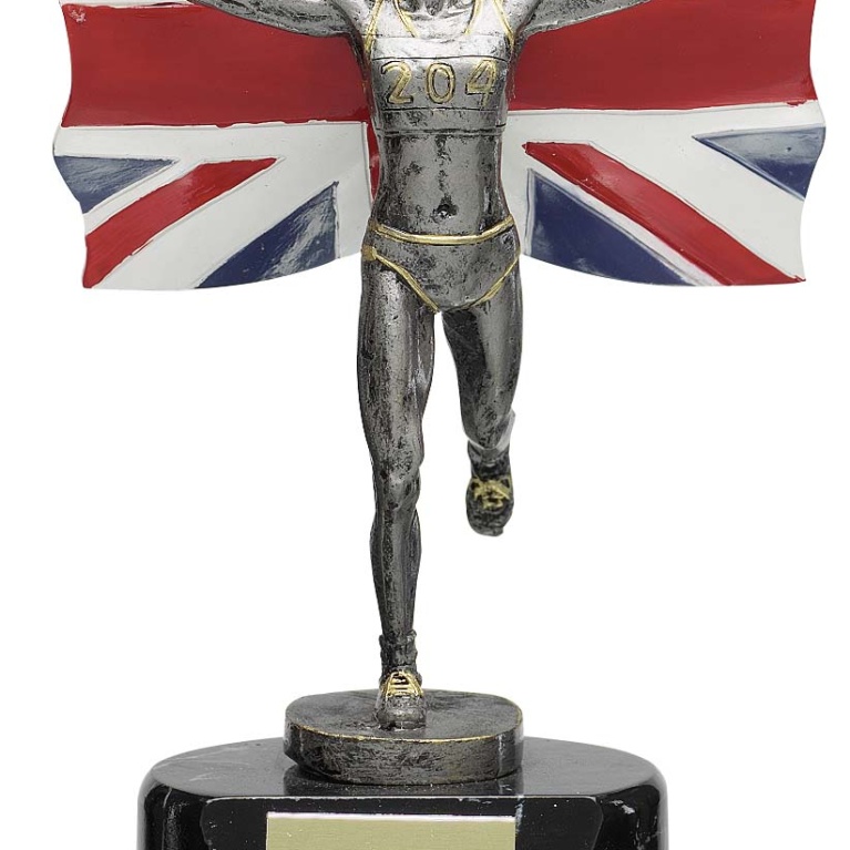 Female Running Series Resin Figure with Union Flag