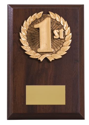 Wooden Plaque with !,2,3, Placing Trim in 3 sizes