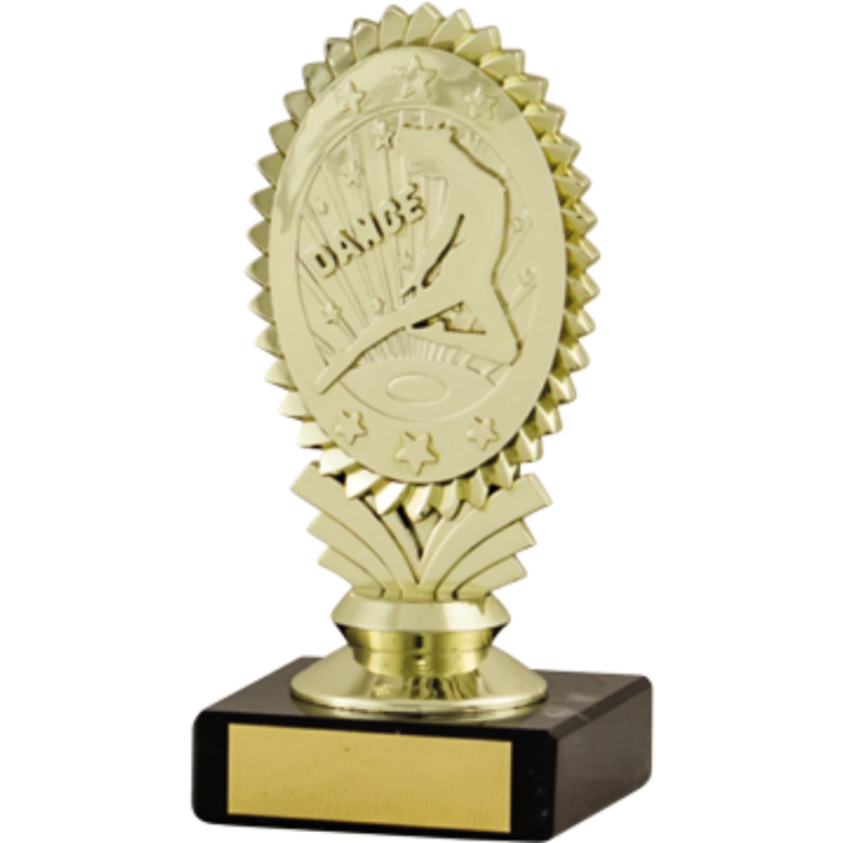 Dance Award Bright Gold Top on Marble base in 5 sizes