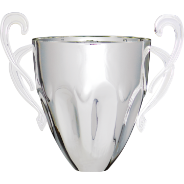 Bright Silver Metal 3/4 Bowl with Handles 5 sizes