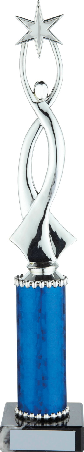 All Activity with Bright Silver Abstract Top with Blue Trim Marble Base in 5 sizes