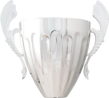 Bright Silver Metal 3/4 Bowl with Handles 5 sizes