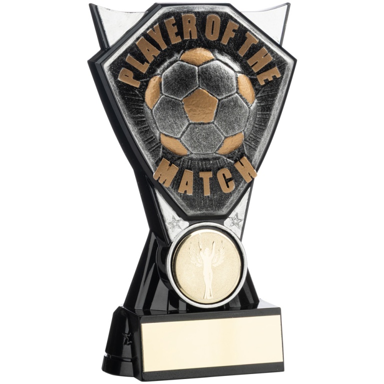 Two Tone  Stand Ant.Silver and Black Football Player of the Match 4 sizes