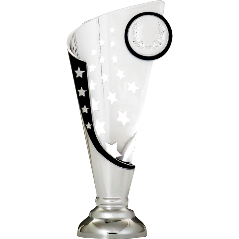 Bright Silver Cup/Riser with Black Trim and 1" Centre 2 sizes