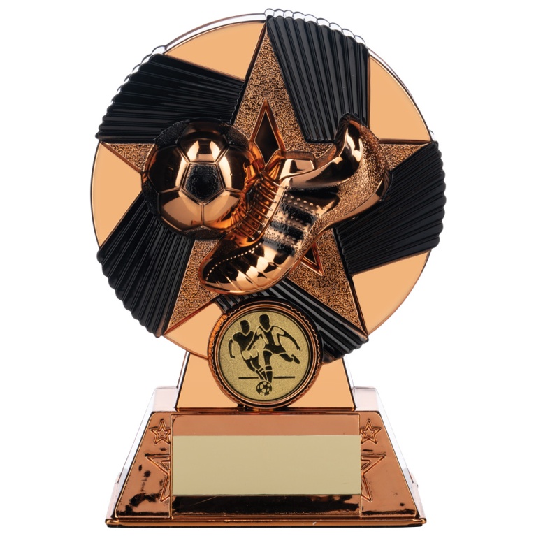 Two Tone Boot and Ball in Bright Bronze and Black 3 Sizes