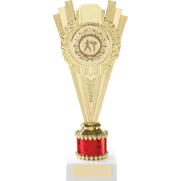 All Activity with Bright Gold Top with Red Trim and 1" Centre Trim Marble Base in 3 sizes