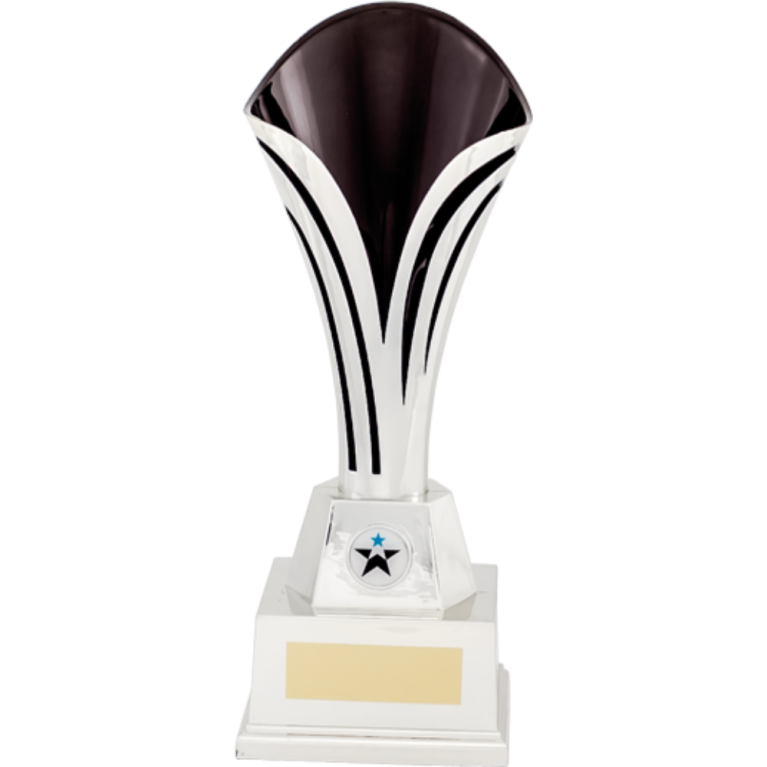 All Activity in Bright Silver with Black Trim on Marble Base in 4 sizes