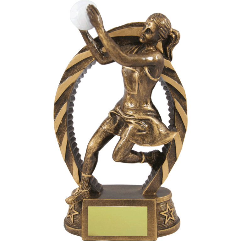 Tri Colour Netball Figure One piece Award in 2 sizes