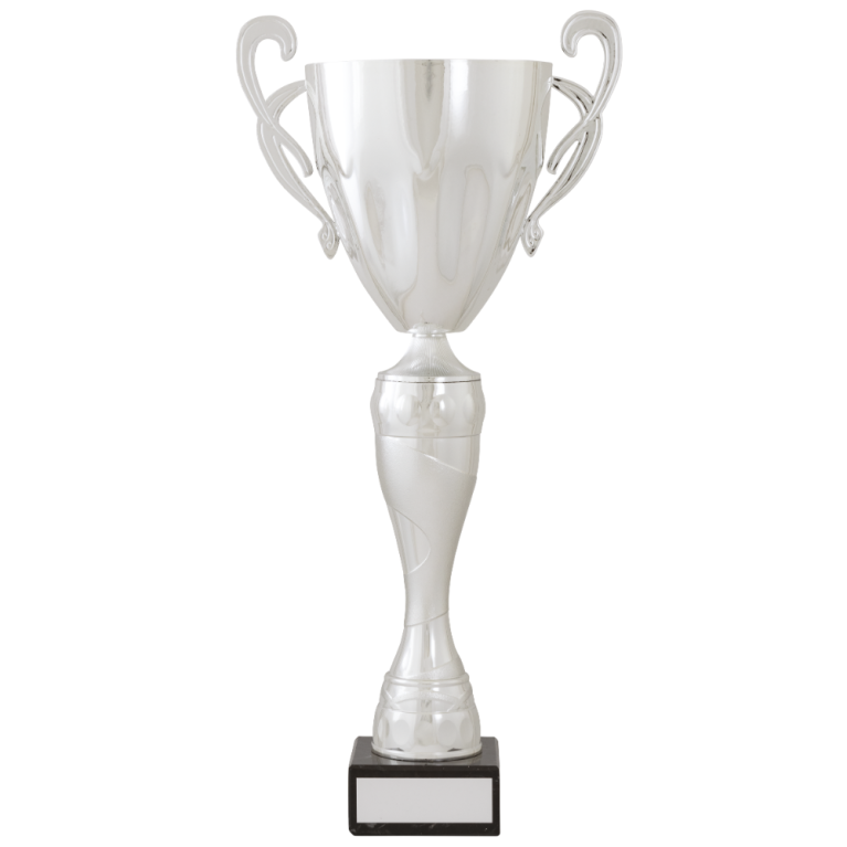 All Activity with Bright Silver Cone Cup with Stem Marble Base in 6 sizes