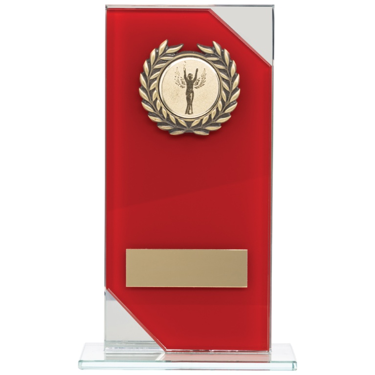 Glass Plaque in Red and Clear 3 Sizes