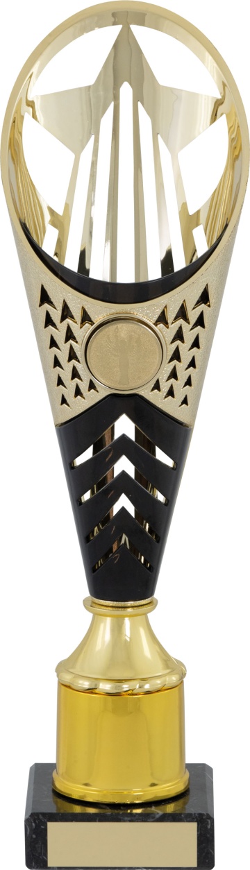 All Activity with Bright Gold Abstract Top with Black Trimon Marble Base in 3 sizes
