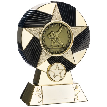 Two Tone Stand Martial Arts   Bright Gold and Black 4 sizes