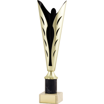 Abstract All Activity with Bright Gold Top with Black Trim and Column on Marble Base in 5 sizes