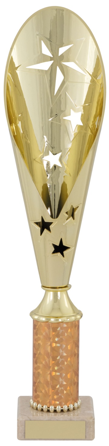 All Activity in Bright Gold with Laser Cut Top on Marble Base in 4 sizes
