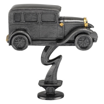 Veteran Car in Antique Silver Finish with Gold Trim