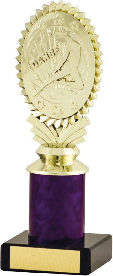 Dance Award Bright Gold Top on Marble base in 5 sizes