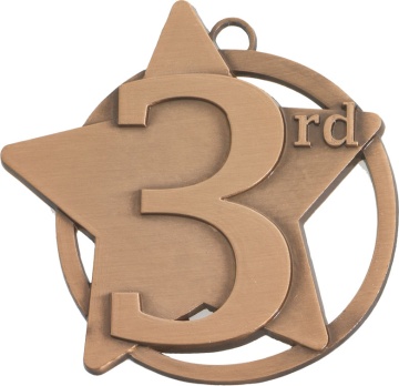 60 mm Star Medal Antique Bronze
