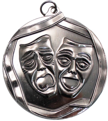 Drama Medal in Antique Silver Finish 60mm