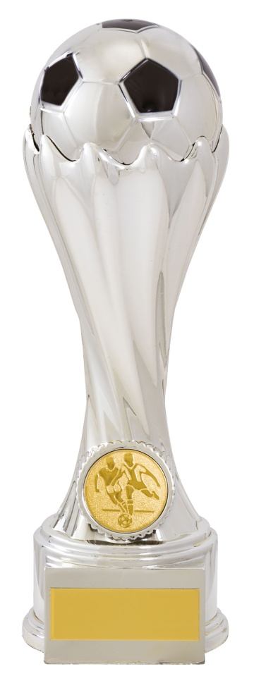 Heavy Football Award in Silver Black for 1" Centre 4 sizes