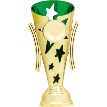 Bright Silver Cup/Riser with Green Trim and 1" Centre 2 sizes