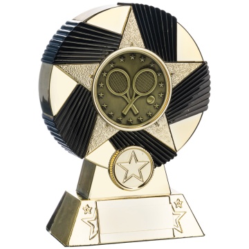 Two Tone Stand  Tennis Cross Raquets   Bright Gold and Black 4 sizes