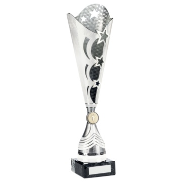 Bright Silver Tone Cup Trophy  in 3 sizes