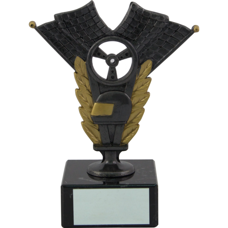 Chequered Flag Top on Marble Base in 2 styles