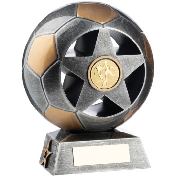 Two Tone Football Ball and Star in  Ant Silver  and Gold 7 Colours