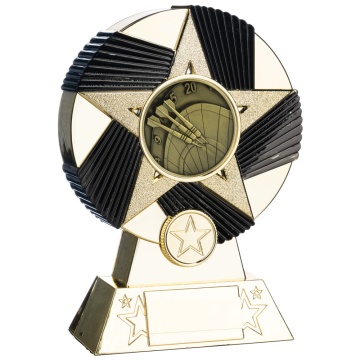 Two Tone  Stand  Darts and Board  Bright Gold and Black  4 sizes