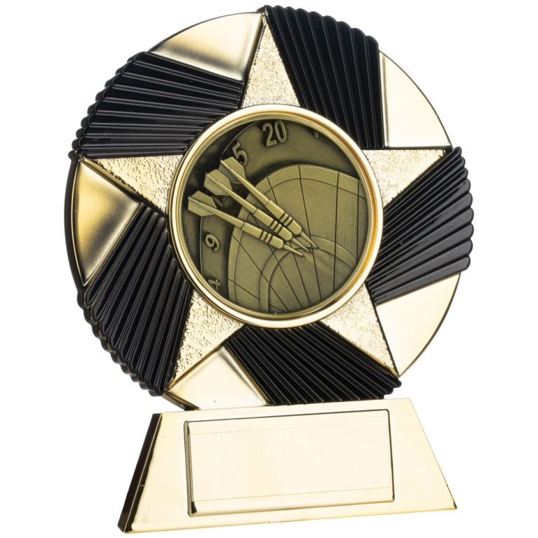 Two Tone  Stand  Darts and Board  Bright Gold and Black  4 sizes