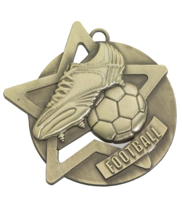 60MM FOOTBALL STAR MEDAL