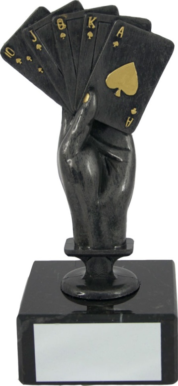 Poker Hand On Marble Base