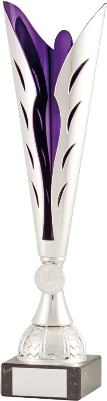 All Activity with Bright Silver Abstract Top with Purple Trim Marble Base in 4 sizes