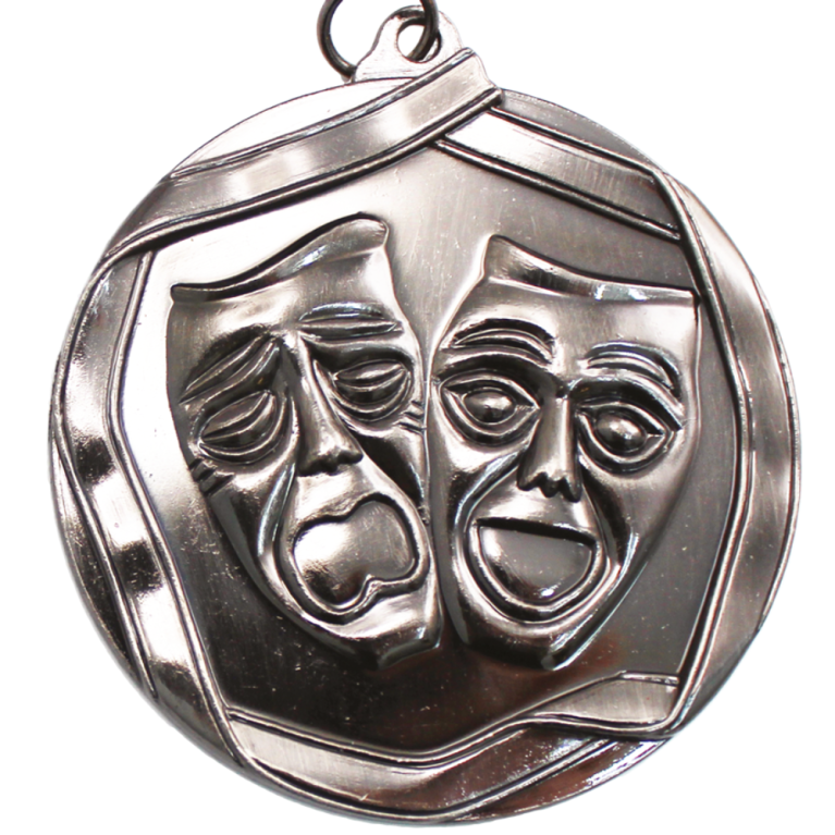Drama Medal in Antique Silver Finish 60mm