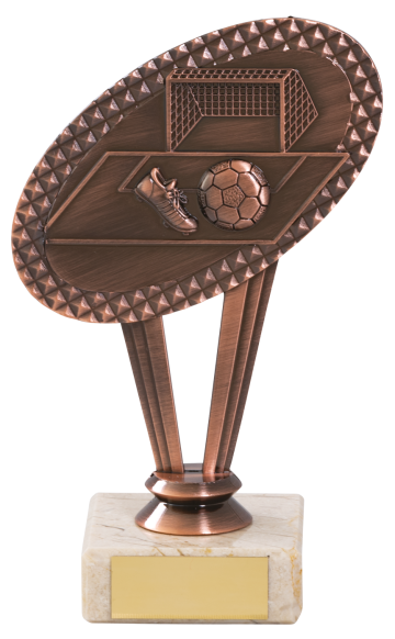 Metal Antique Gold Football top on Marble Base 4 sizes