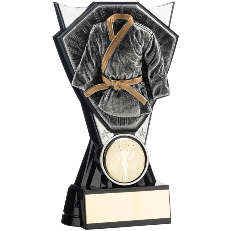 Two Tone Stand Martial Arts   Silver  and Black  4 sizes